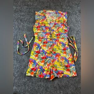 Marine Layer Camila Romper Palm Beachy Women’s Size Large Tropical